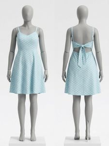 Cute Light Blue Patterned Sundress