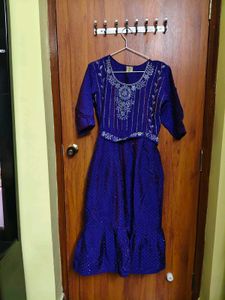 NWOT Purple Heavy Stone-Work Ethnic Gown