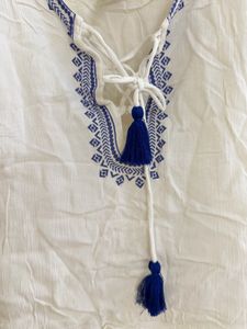Boho Embroidered Lace-Up Cami Top