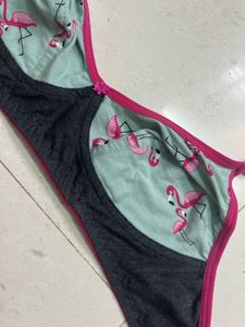 Cute Flamingo Print Bra 34