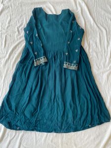 Teal Embellished Pakistani Dress Xl Size