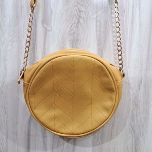 Mustard Round Crossbody Bag