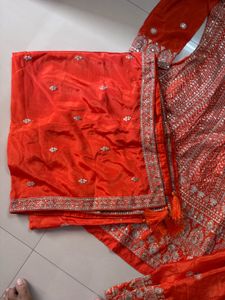 Orange Embroidered Kurta Set
