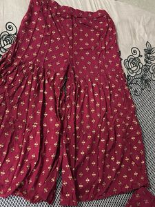 Maroon Kurta with Gold Print