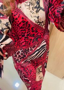 Red Animal Print Dress- Size XL