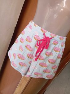 Cute Donut Print Pajama Shorts