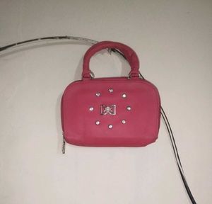 Cute Red  Handbag with Bow Detail