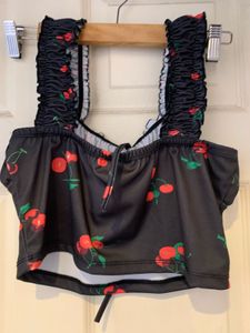 Cherry Print Crop Top