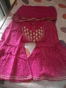 Bandhani Print Kurta Sharara