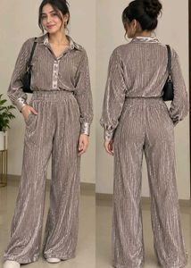 Metallic Pleated Co-ord Set