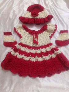 Woollen Baby Dress Set