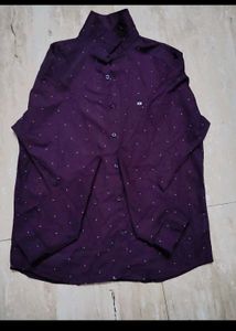 Men's Patterned Burgundy Shirt