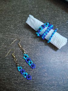 Boho Beaded Flower Earrings &amp; Rings