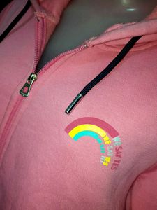 Pink Rainbow Zip-Up Hoodie