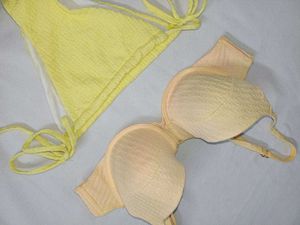 Yellow Textured Bikini Set