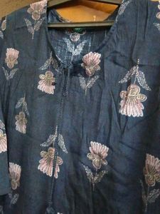 Blue Floral Kurta with Pants Set