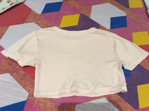 Pink Graphic Crop Top