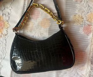 Festive  Sale 🔥Black Faux Shoulder Bag