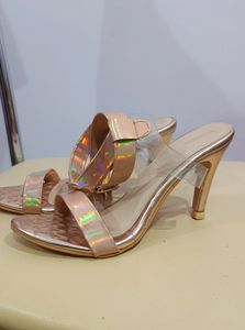 Golden Strep Heels