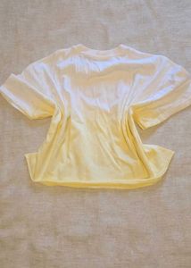 Baddie tulip croped  Yellow Floral T-Shirt