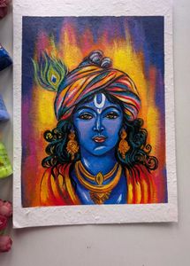 Handmade Krishna Painting On sheet Gsm 300