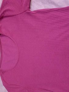 Ribbed Pink Crop Top