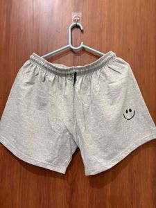 3 of Relaxed-Fit Casual Shorts with Smiley Pr