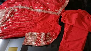 Red Embroidered Anarkali Suit