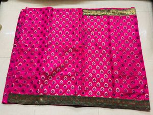 Beautiful Pink Banarasi Silk Saree
