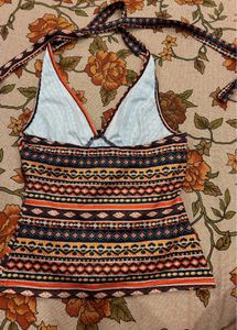 Boho Print Halterneck Bikini Top
