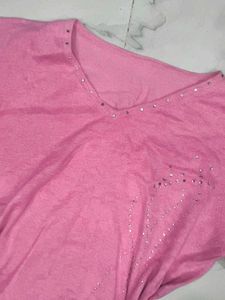 a beautiful V-neck Pink top with deads