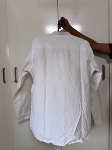 Classic White Band Collar Shirt
