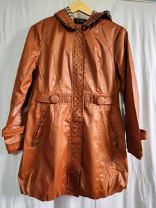 Stylish Brown Faux Leather Jacket