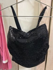 Sparkling Black Sequin Top