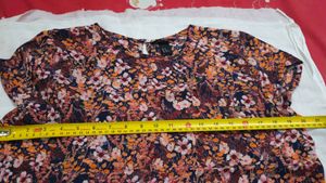 H&amp;M Floral Print Short-Sleeve Blouse, Size 40