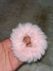 Fluffy Pink Hair Tie