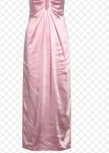 Stunning Pink Satin Maxi Dress