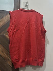 Women's Red Argyle V-Neck Sweater Vest