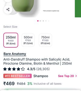 Bare Anatomy Anti-Dandruff Shampoo