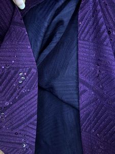 Elegant Purple V-Neck Embellished Top