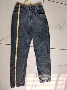 Washed Black Mom Jeans