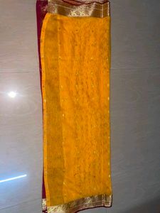 Vibrant Yellow Silk Saree with Ornate Border