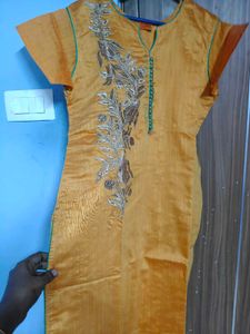 Elegant Yellow Kurta Set with Teal Dupatta