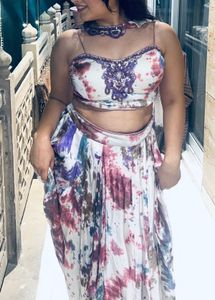 Stylish Tie-Dye Lehenga Choli Set