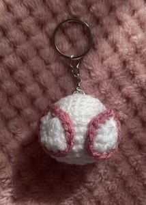 Crocheted White Spiderman inspired Keychain