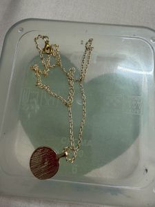 Gold Chain Necklace with Blue Moon Pendant