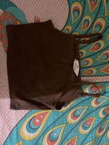 Comfortable Black Leggings &amp; H&amp;M brown top