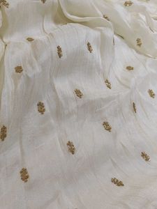 Elegant Cream &amp; Pink Embroidered Lehenga Choli Set