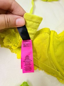 Neon Lace Bra and Panty Set