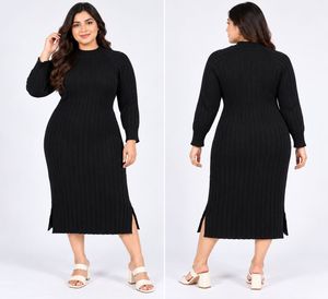 Chic Ribbed Knit Midi Dress